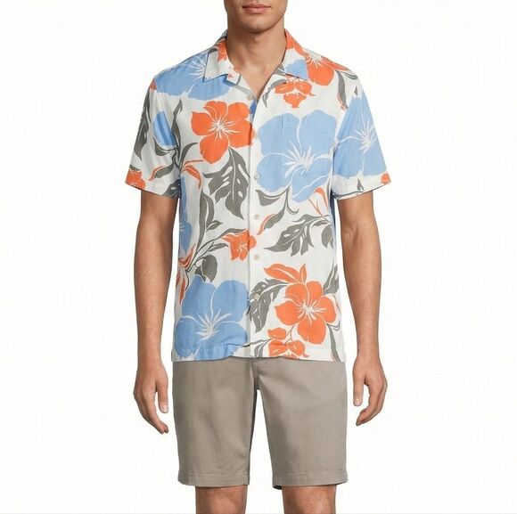Quiksilver Other - Quiksilver Waterman Regular Fit Short Sleeve Button Up Floral Tropical Shirt L
